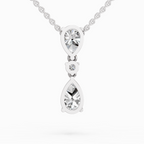 4.05 Ct Pear Diamond Pendant Necklace 14K - White Gold