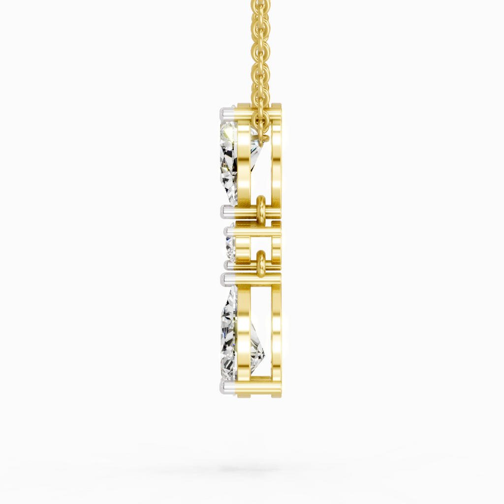 4.05 Ct Pear Diamond Pendant Necklace 14K