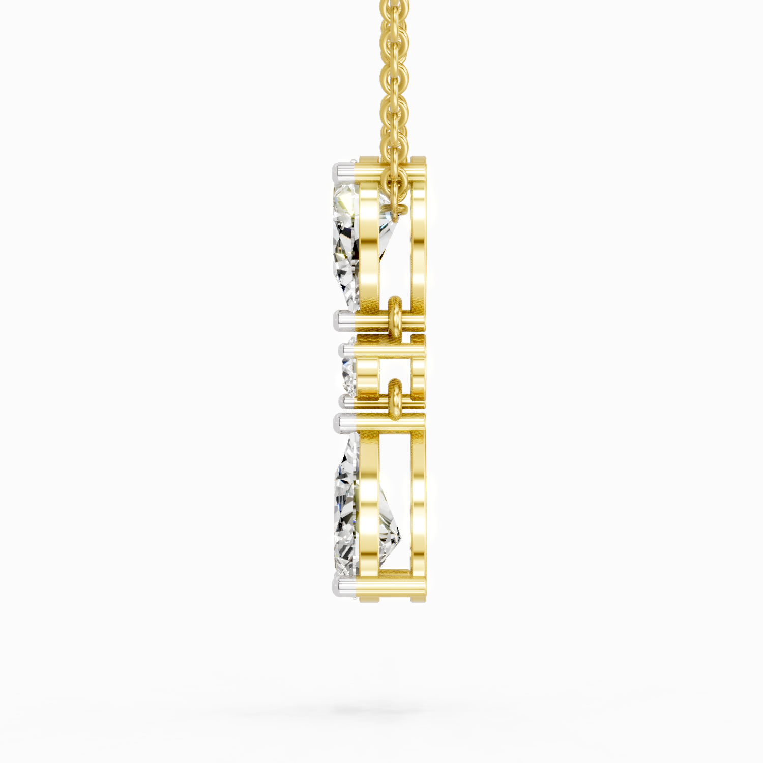 4.05 Ct Pear Diamond Pendant Necklace 14K