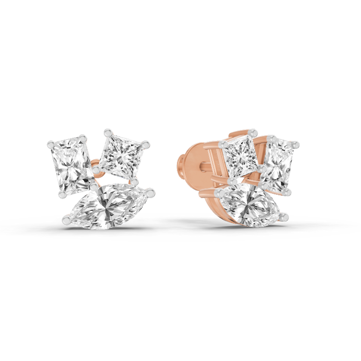 2.1 Carat Fashion Earrings 14K - Rose Gold