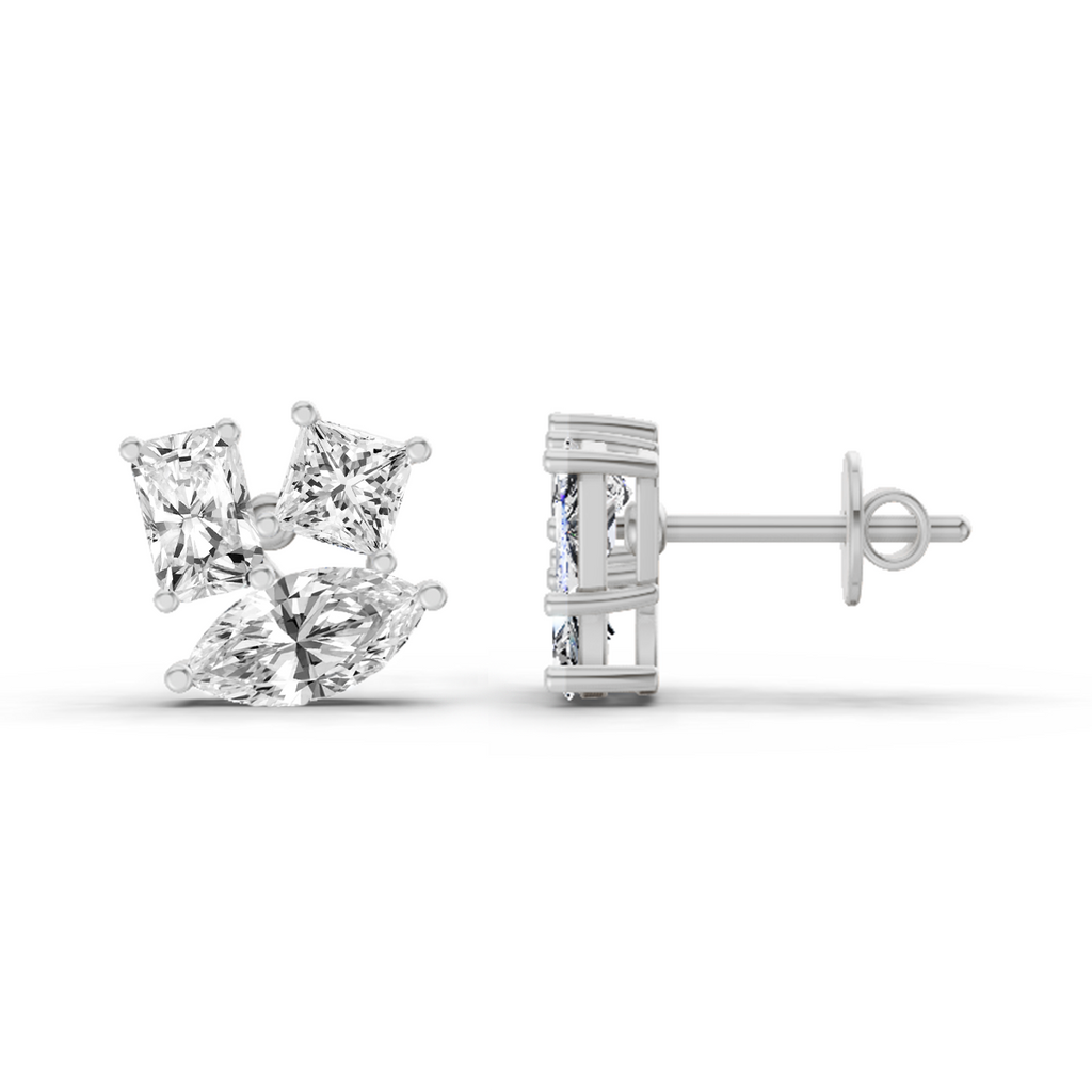 2.1 Carat Fashion Earrings 14K - White Gold