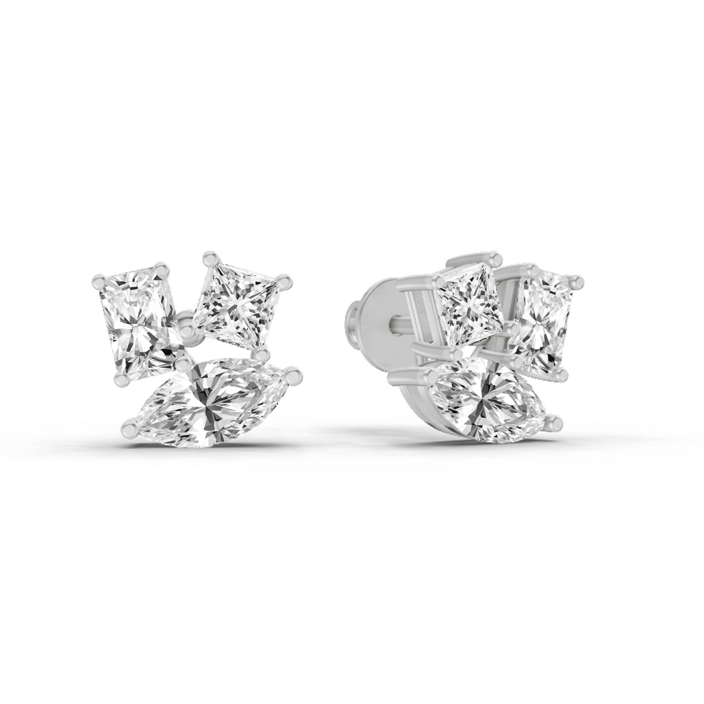 2.1 Carat Fashion Earrings 14K - White Gold