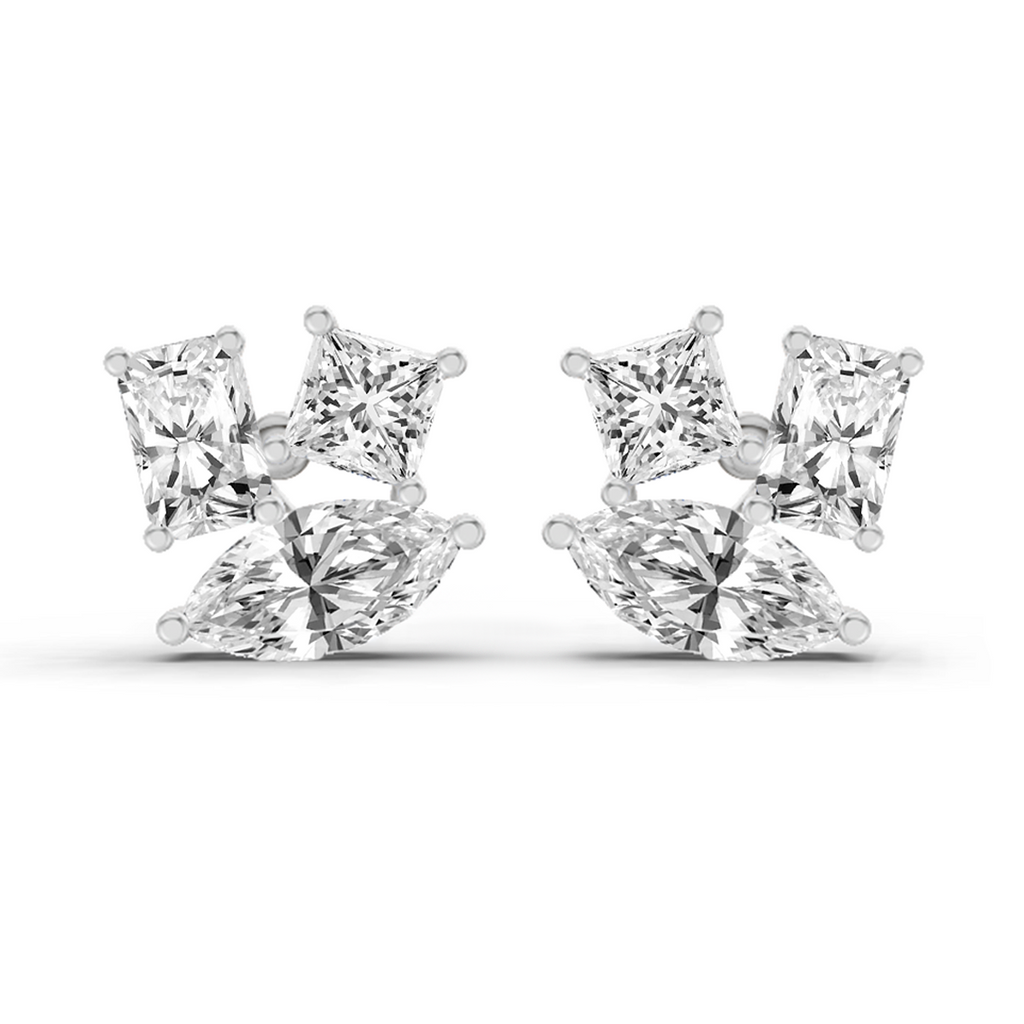 2.1 Carat Fashion Earrings 14K - White Gold