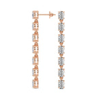 2.1 Carat Oval Grace Line Earrings 14K - Rose Gold