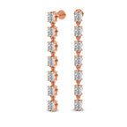 2.1 Carat Oval Grace Line Earrings 14K - Rose Gold