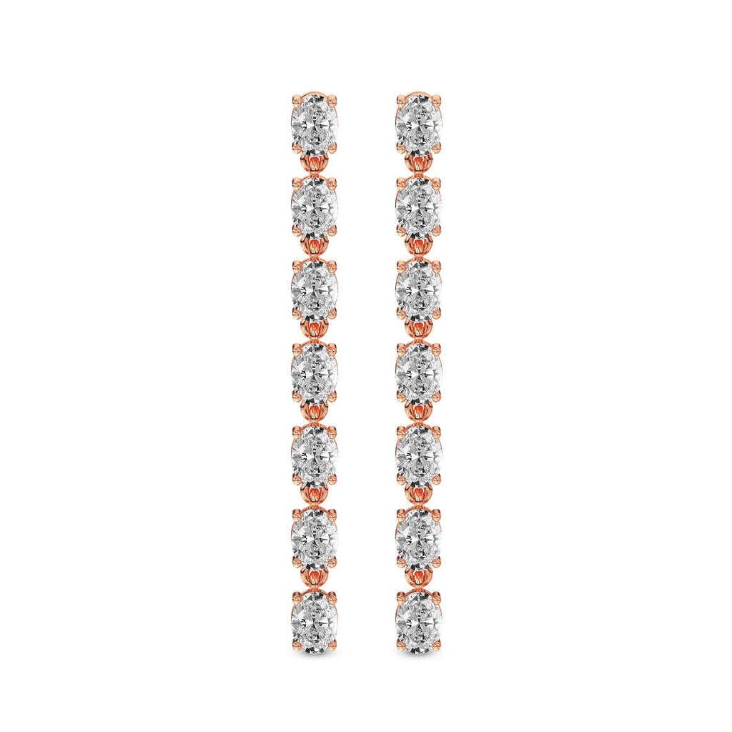 2.1 Carat Oval Grace Line Earrings 14K - Rose Gold