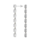 2.1 Carat Oval Grace Line Earrings 14K - White Gold