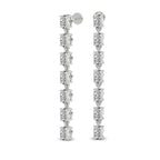 2.1 Carat Oval Grace Line Earrings 14K - White Gold