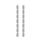 2.1 Carat Oval Grace Line Earrings 14K - White Gold