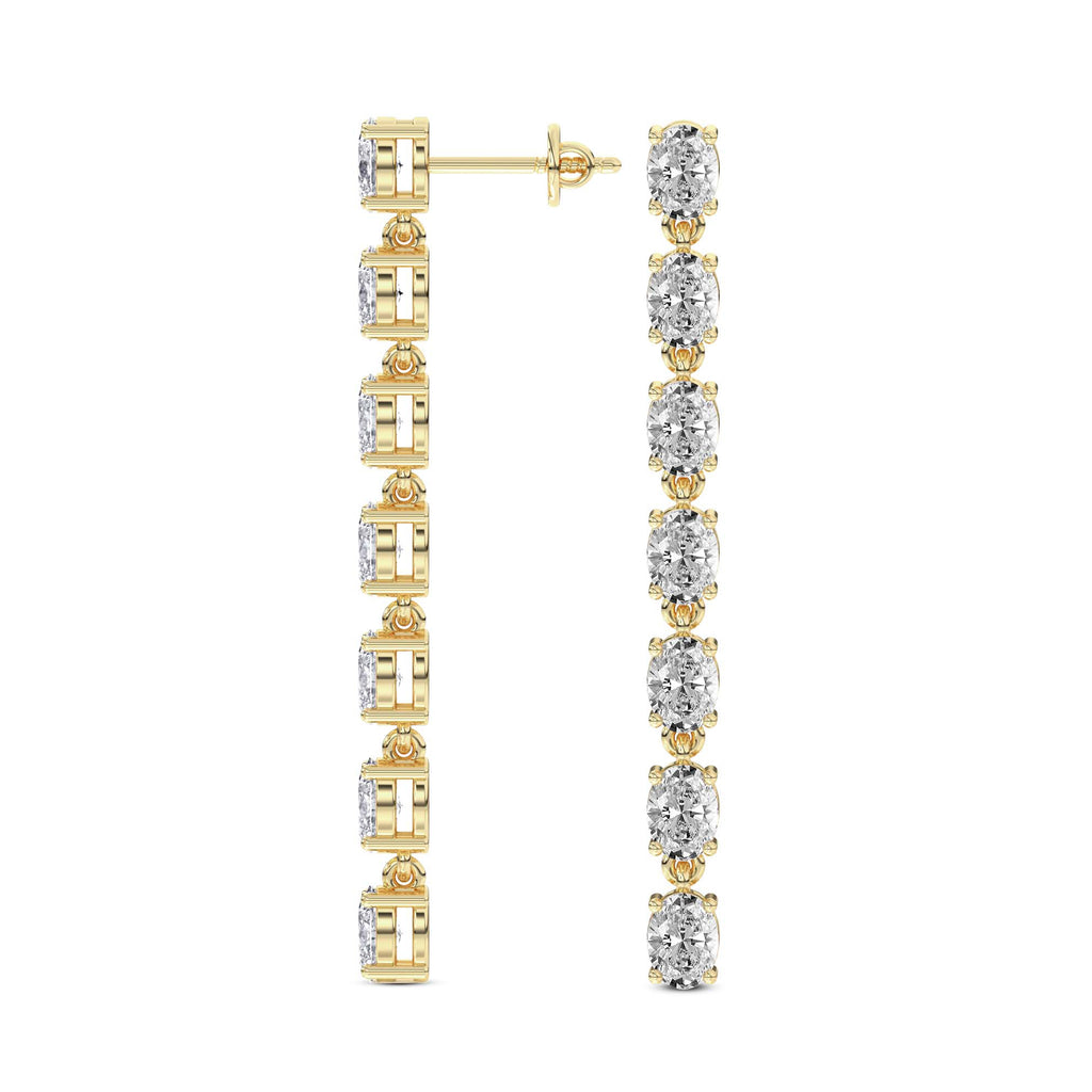 2.1 Carat Oval Grace Line Earrings 14K