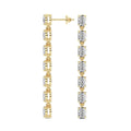 2.1 Carat Oval Grace Line Earrings 14K