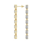 2.1 Carat Oval Grace Line Earrings 14K