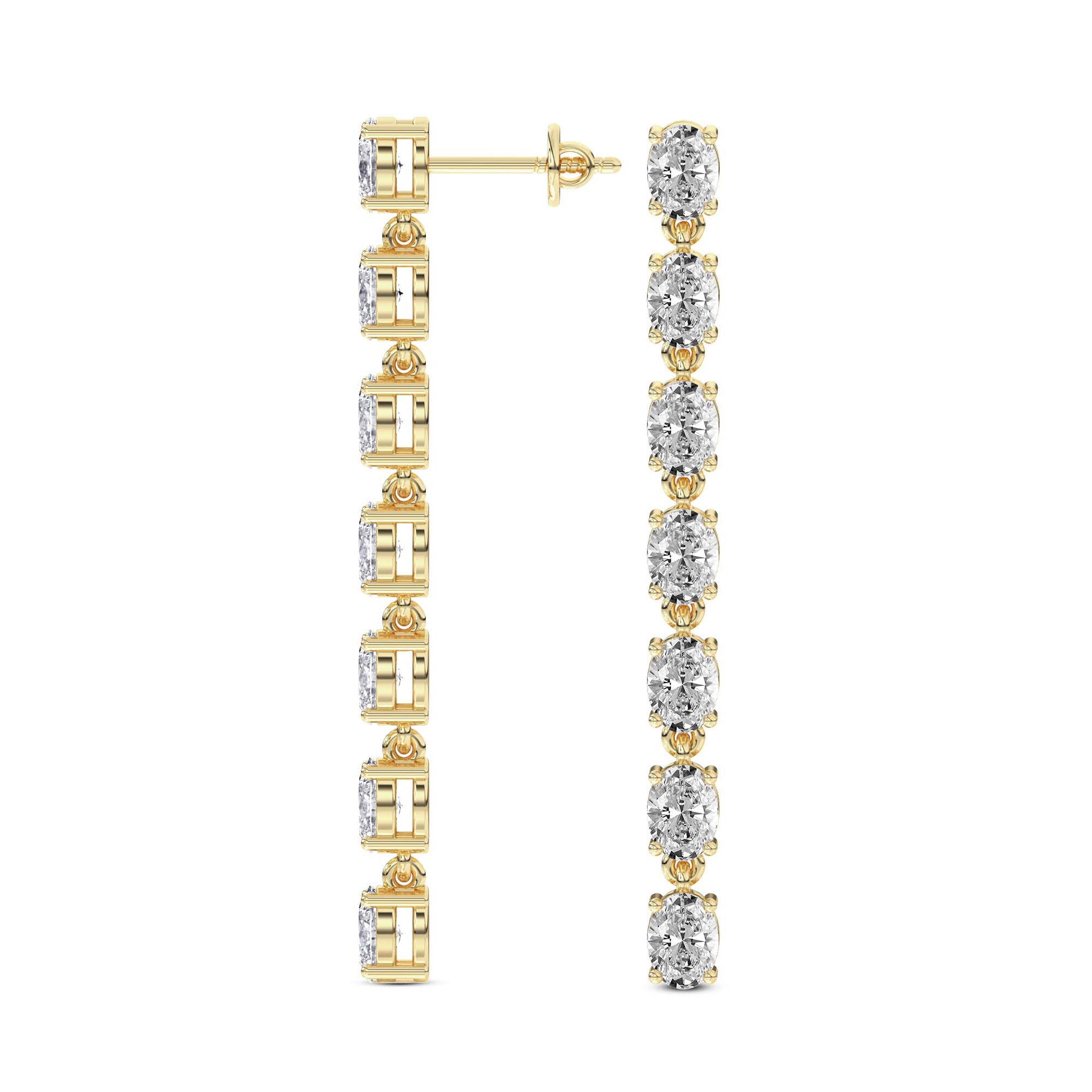 2.1 Carat Oval Grace Line Earrings 14K