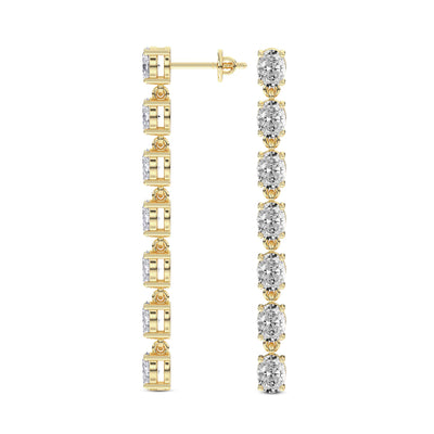 2.1 Carat Oval Grace Line Earrings 14K