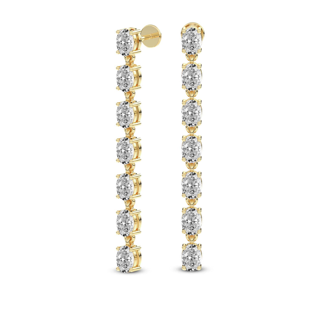 2.1 Carat Oval Grace Line Earrings 14K