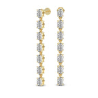 2.1 Carat Oval Grace Line Earrings 14K
