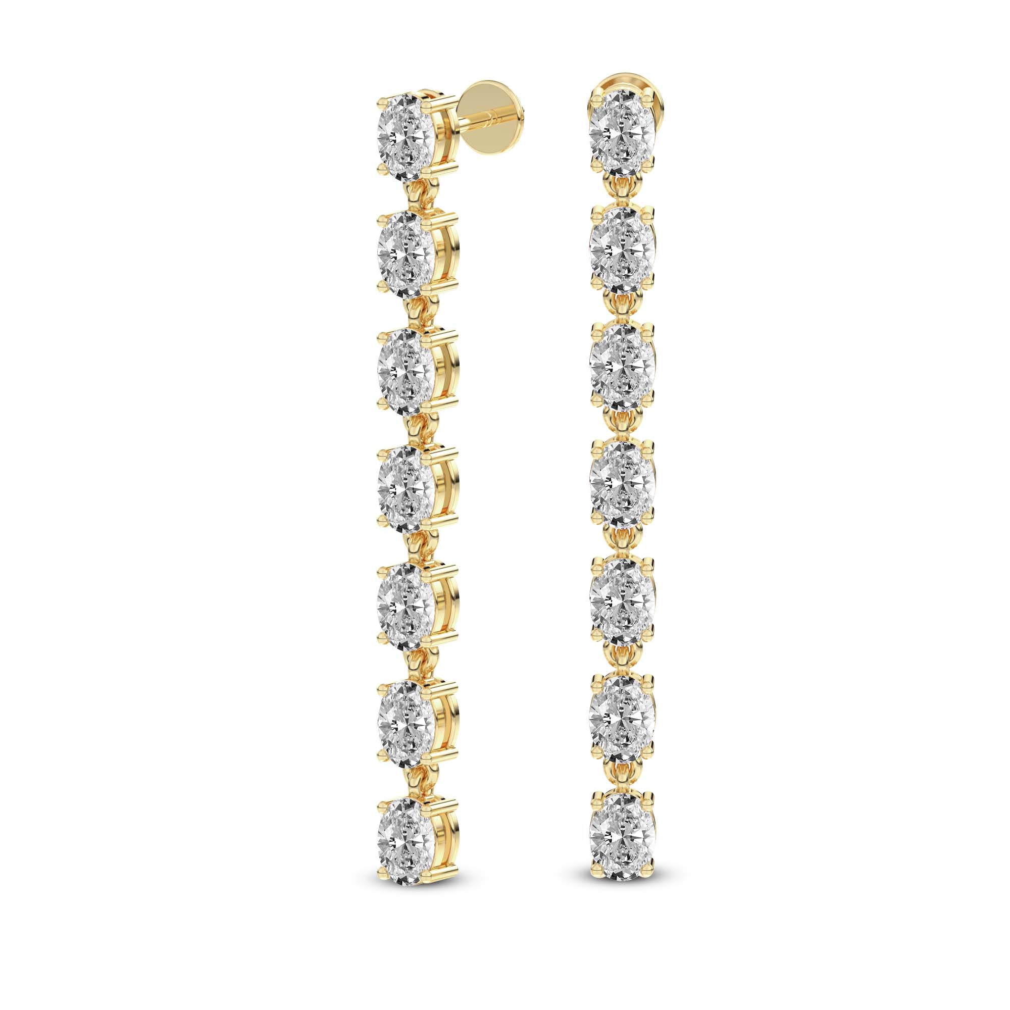 2.1 Carat Oval Grace Line Earrings 14K