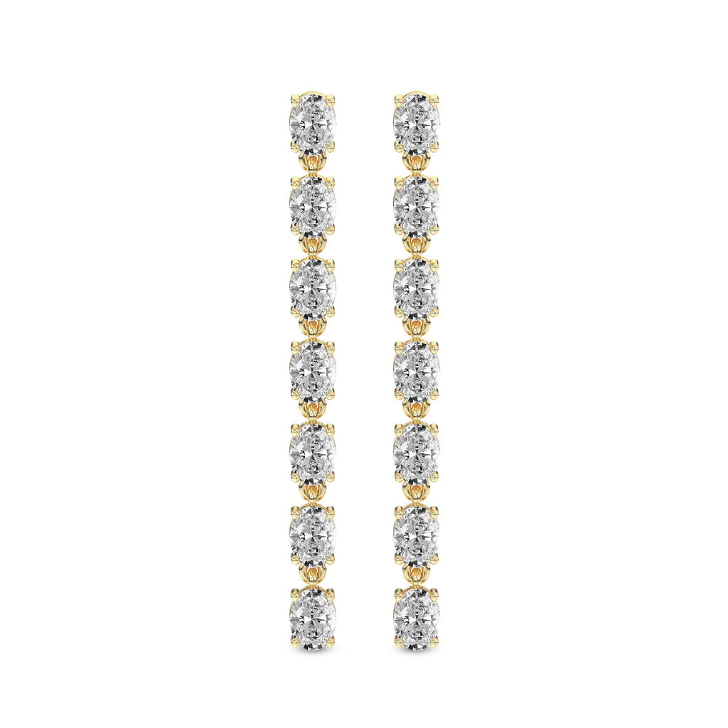 2.1 Carat Oval Grace Line Earrings 14K