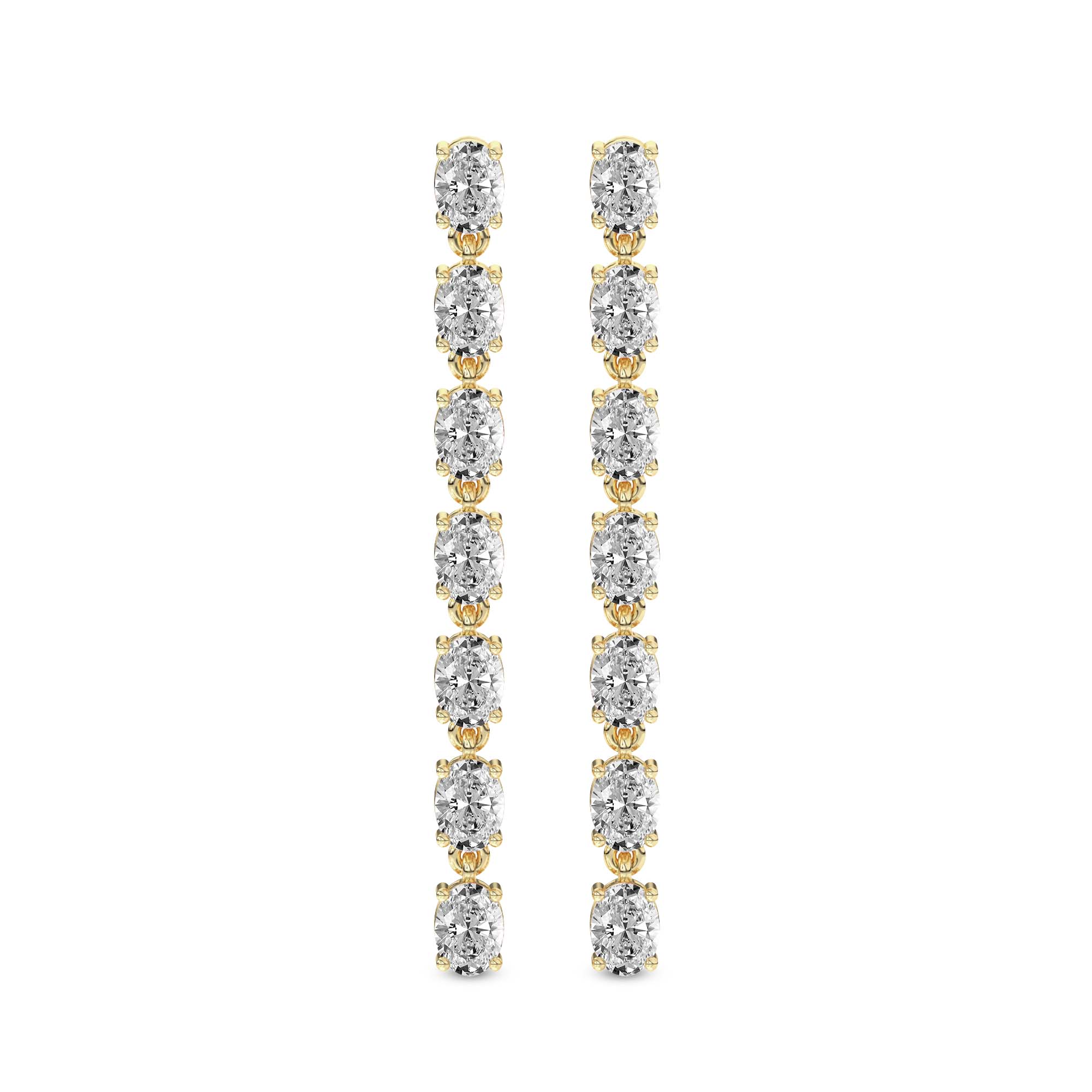 2.1 Carat Oval Grace Line Earrings 14K