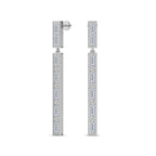 4.05 Carat Baguette Line Dangle Earrings 14K - White Gold