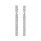 4.05 Carat Baguette Line Dangle Earrings 14K - White Gold