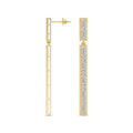 4.05 Carat Baguette Line Dangle Earrings 14K
