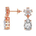 2 Carat Pear Shape Dewdrops Earrings 14K - Rose Gold