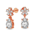 2 Carat Pear Shape Dewdrops Earrings 14K - Rose Gold