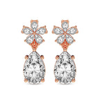 2 Carat Pear Shape Dewdrops Earrings 14K - Rose Gold