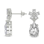 2 Carat Pear Shape Dewdrops Earrings 14K - White Gold