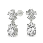 2 Carat Pear Shape Dewdrops Earrings 14K - White Gold