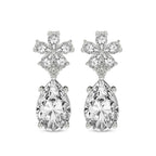 2 Carat Pear Shape Dewdrops Earrings 14K - White Gold