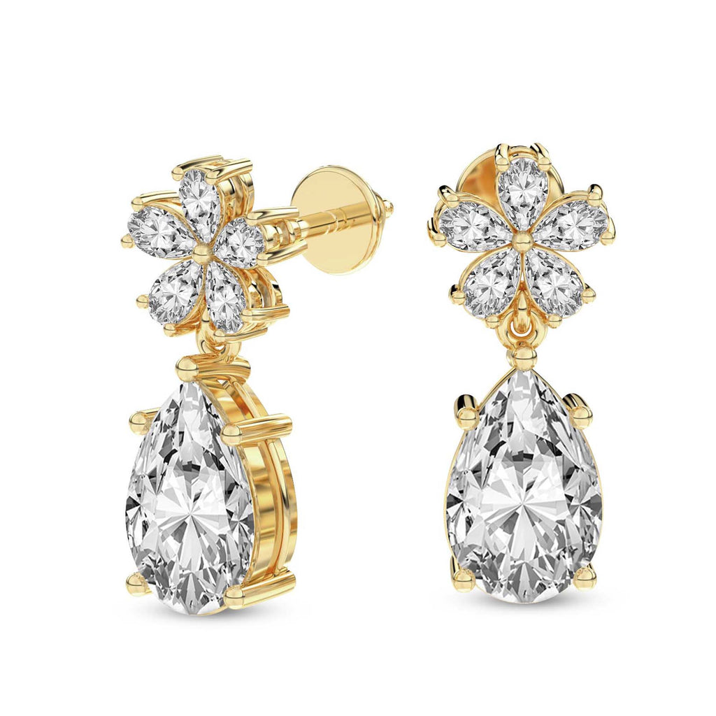 2 Carat Pear Shape Dewdrops Earrings 14K
