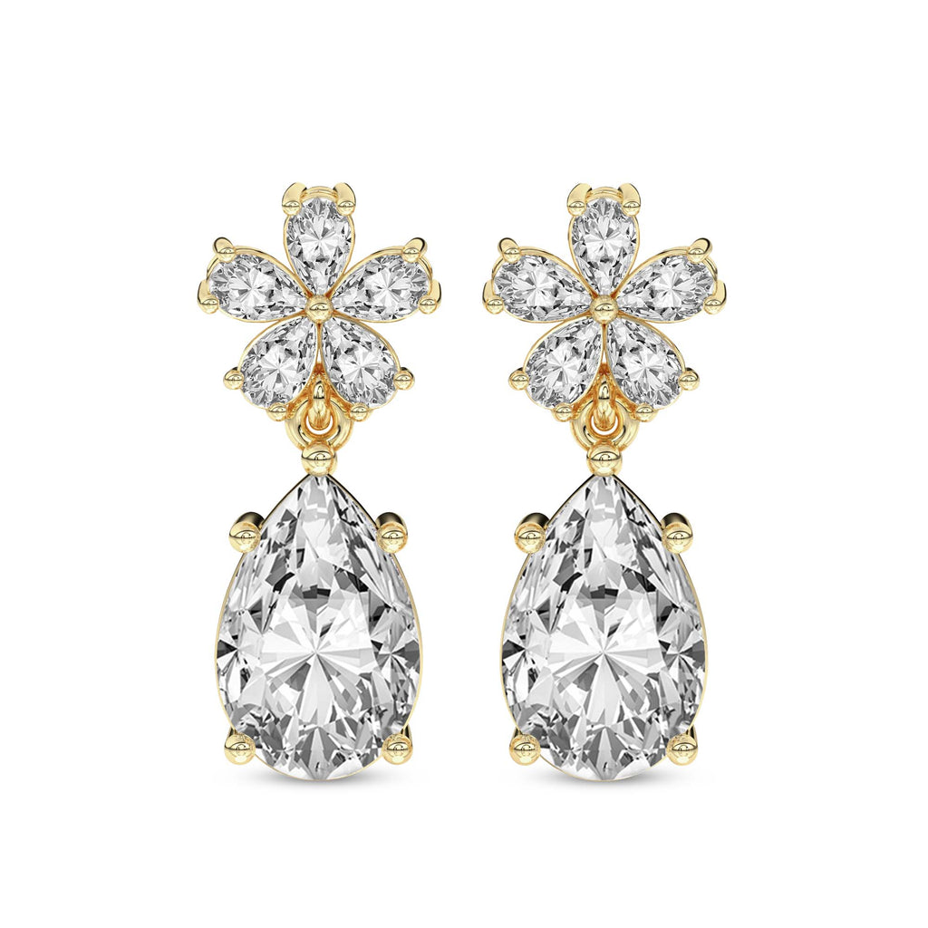 2 Carat Pear Shape Dewdrops Earrings 14K