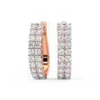 1.16 Carat Round Luxe Brilliance Hoops Diamond Earrings 14K - Rose Gold