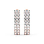 1.16 Carat Round Luxe Brilliance Hoops Diamond Earrings 14K - Rose Gold
