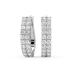 1.16 Carat Round Luxe Brilliance Hoops Diamond Earrings 14K - White Gold