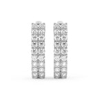 1.16 Carat Round Luxe Brilliance Hoops Diamond Earrings 14K - White Gold