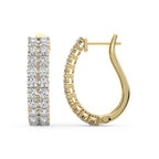 1.16 Carat Round Luxe Brilliance Hoops Diamond Earrings 14K
