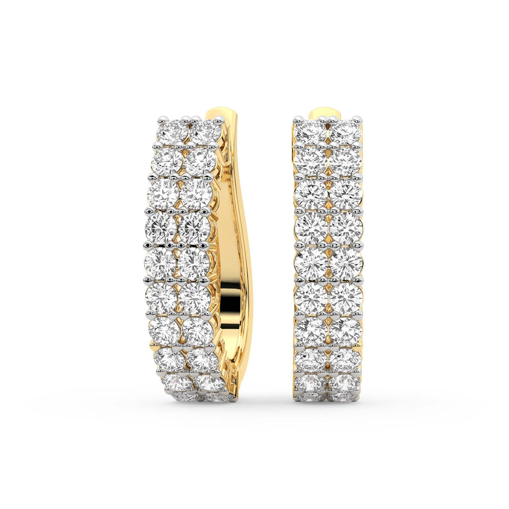 1.16 Carat Round Luxe Brilliance Hoops Diamond Earrings 14K