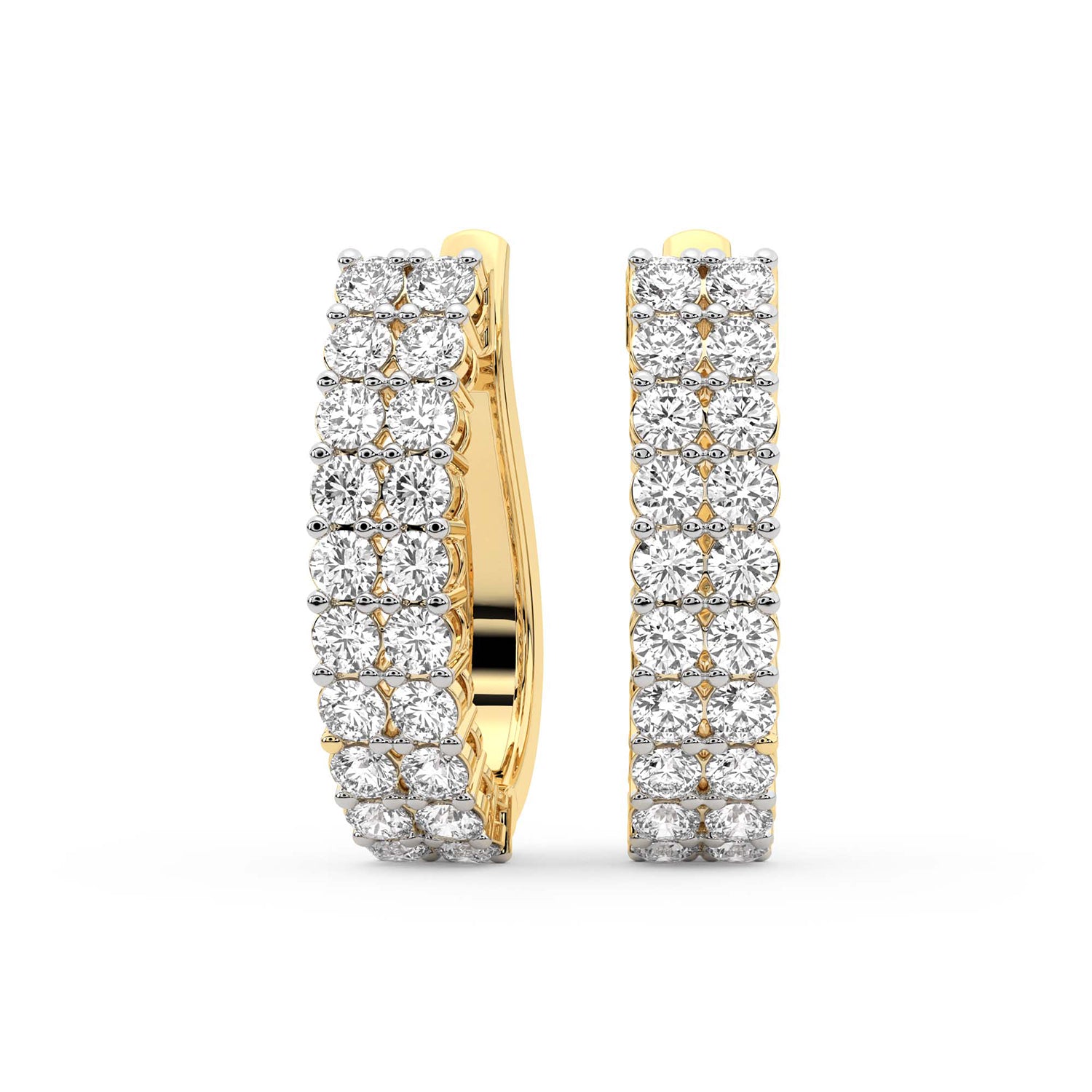 1.16 Carat Round Luxe Brilliance Hoops Diamond Earrings 14K