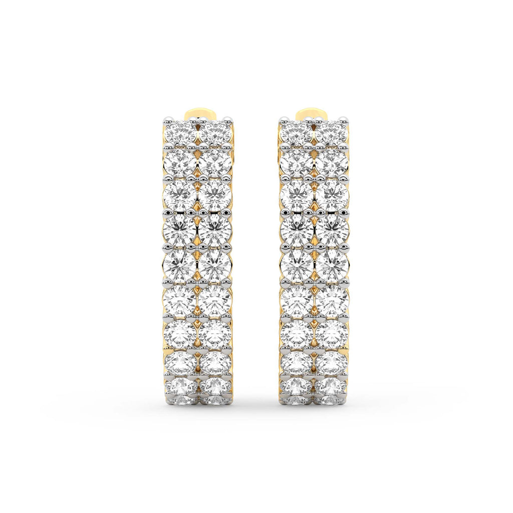 1.16 Carat Round Luxe Brilliance Hoops Diamond Earrings 14K