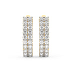 1.16 Carat Round Luxe Brilliance Hoops Diamond Earrings 14K
