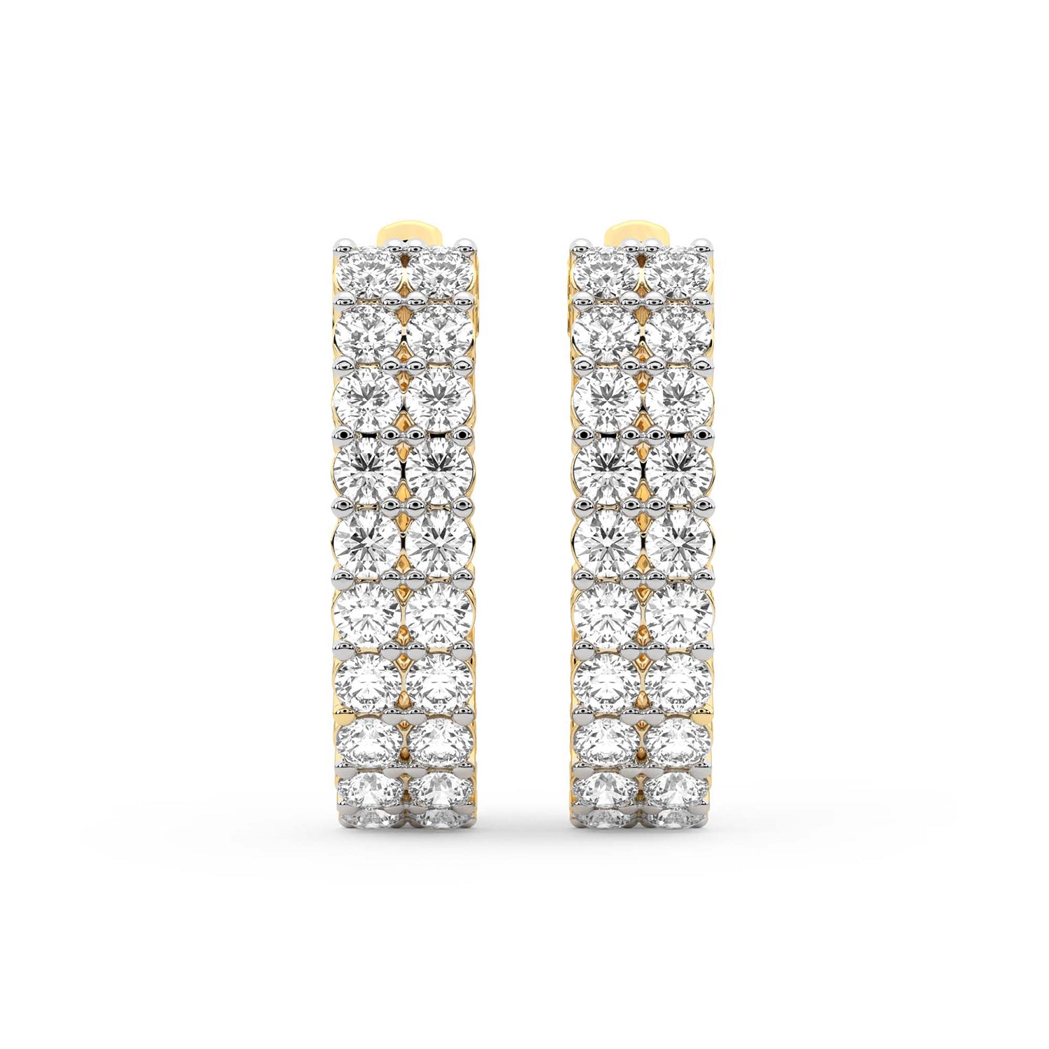 1.16 Carat Round Luxe Brilliance Hoops Diamond Earrings 14K
