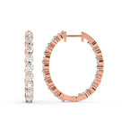 4.25 Carat Eternity Glow Hoops Diamond Earrings 14K - Rose Gold