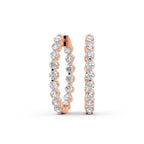 4.25 Carat Eternity Glow Hoops Diamond Earrings 14K - Rose Gold