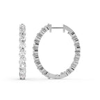 4.25 Carat Eternity Glow Hoops Diamond Earrings 14K - White Gold
