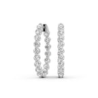 4.25 Carat Eternity Glow Hoops Diamond Earrings 14K - White Gold