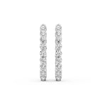 4.25 Carat Eternity Glow Hoops Diamond Earrings 14K - White Gold