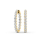 4.25 Carat Eternity Glow Hoops Diamond Earrings 14K